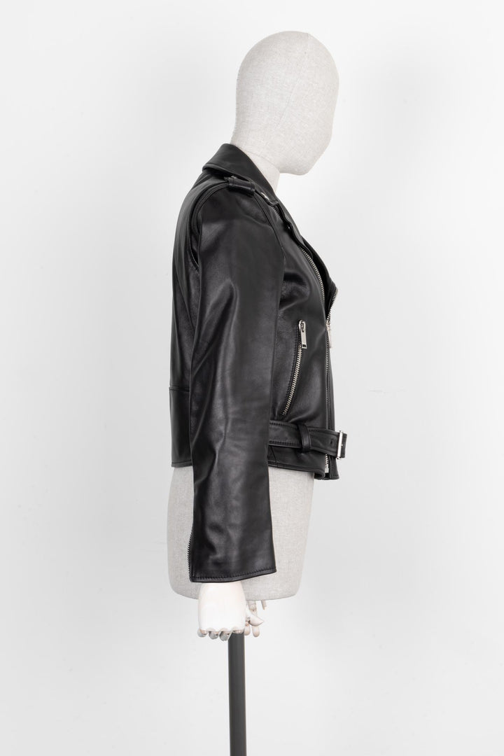 VALENTINO Biker Jacket Leather Black