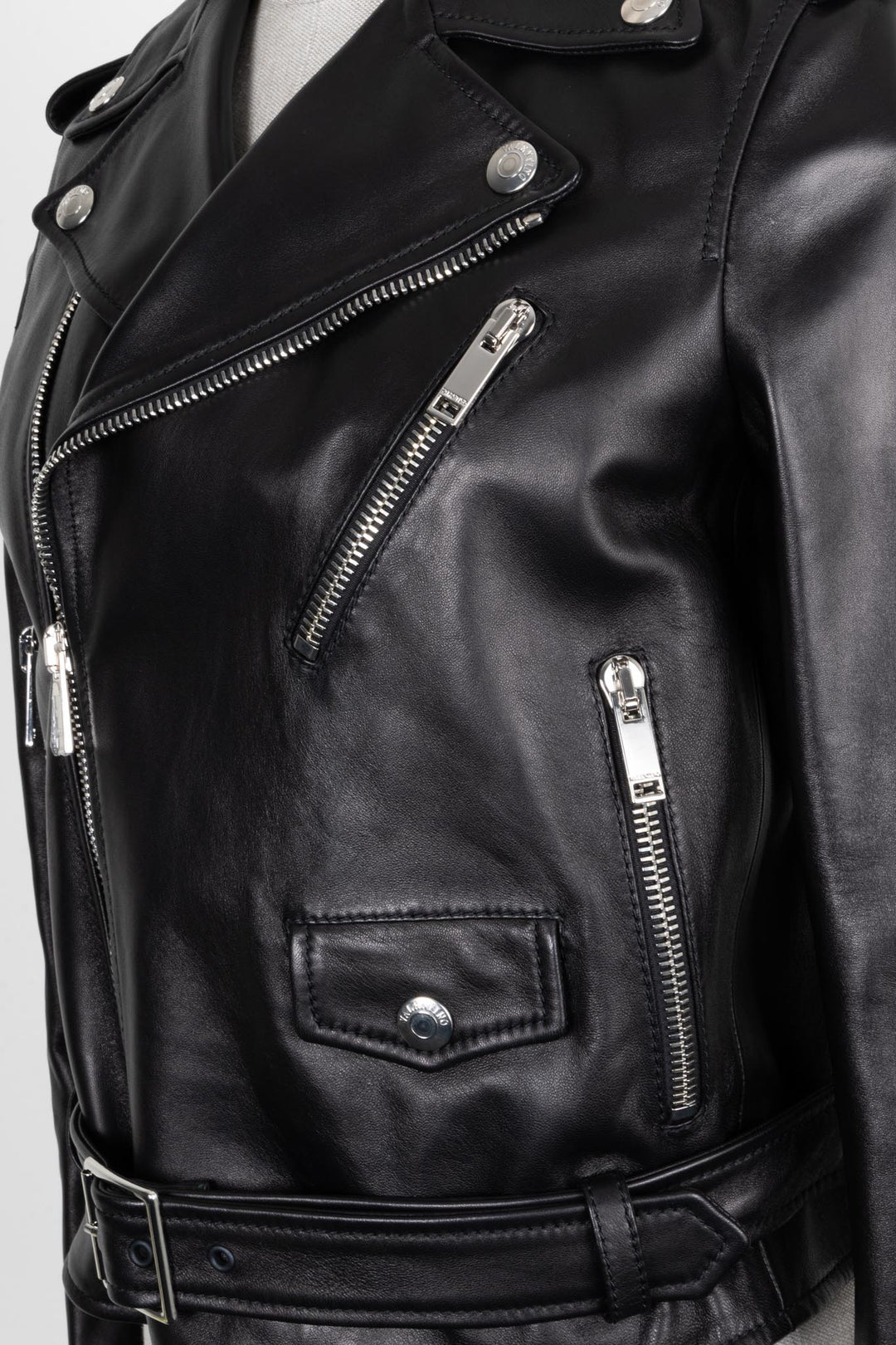 VALENTINO Biker Jacket Leather Black