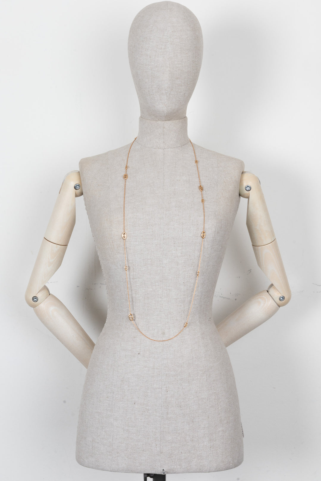 HERMÈS Farandole Long Necklace 120 18k Rosé Gold