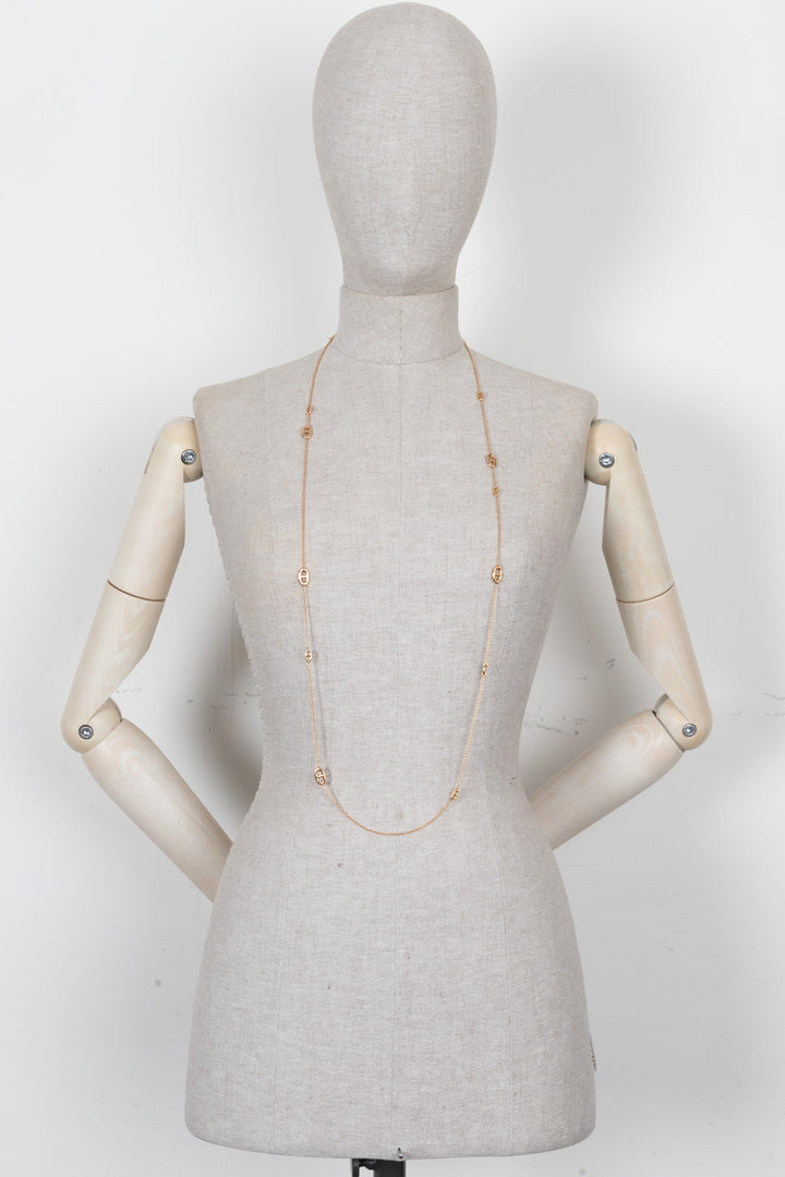 HERMÈS Farandole Long Necklace 120 18k Rosé Gold