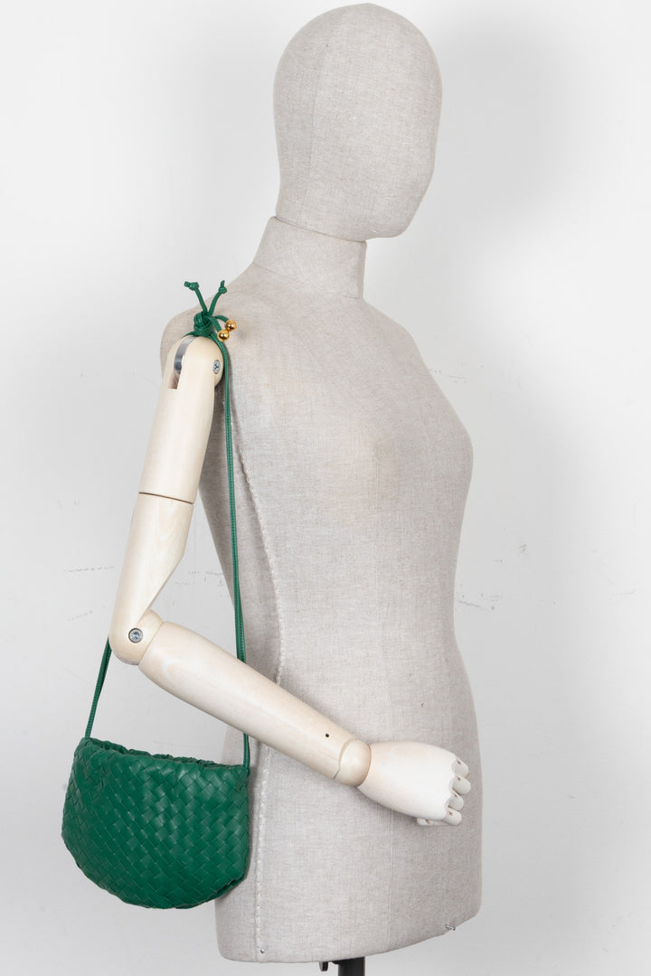 BOTTEGA VENETA The Mini Bulb Crossbody Bag Leather Parakeet
