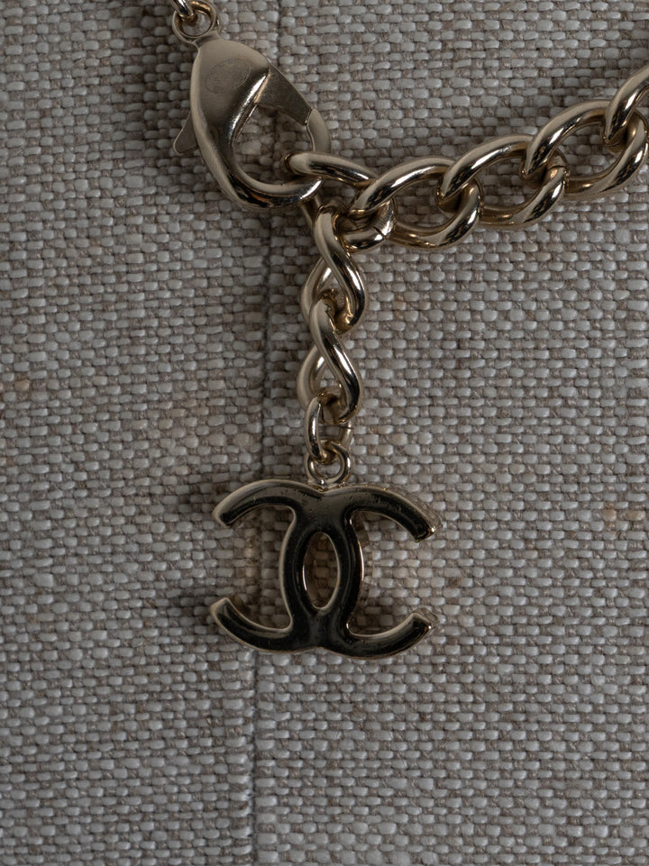 Collier CHANEL CC Perles Or Champagne