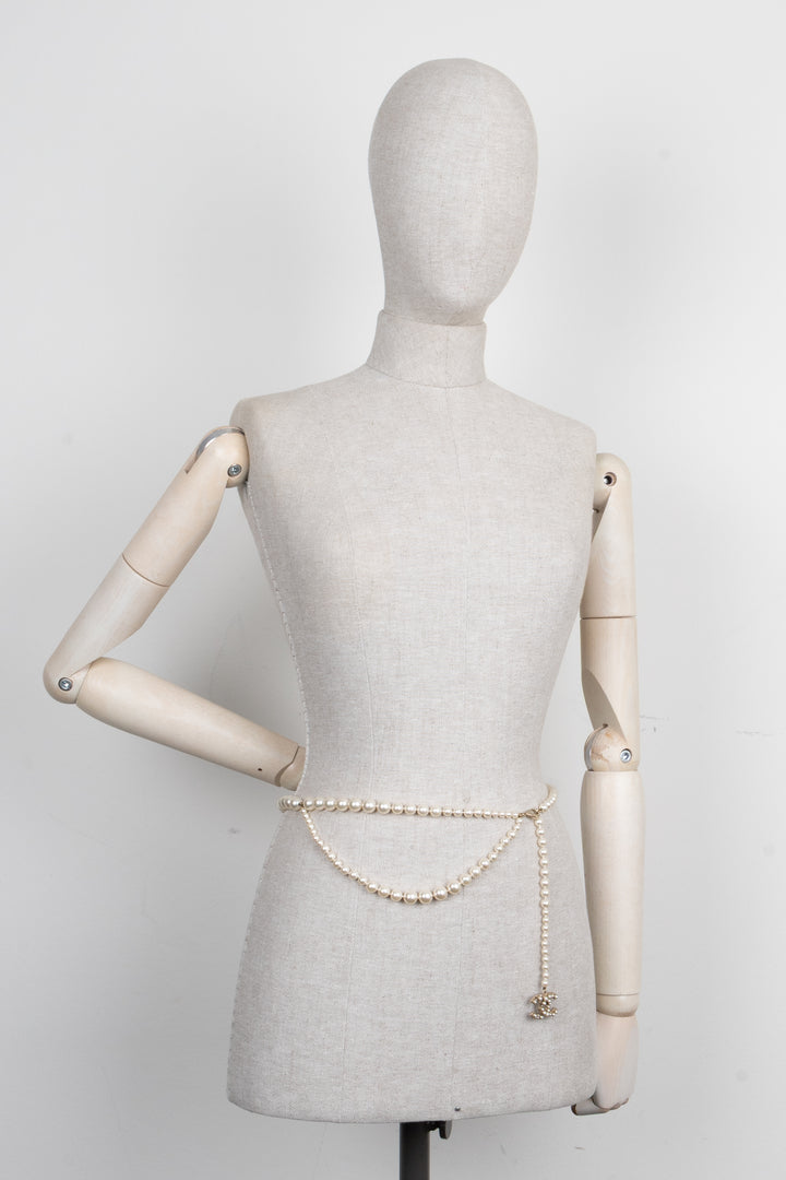 CHANEL 2014 Double Pearl CC Belt