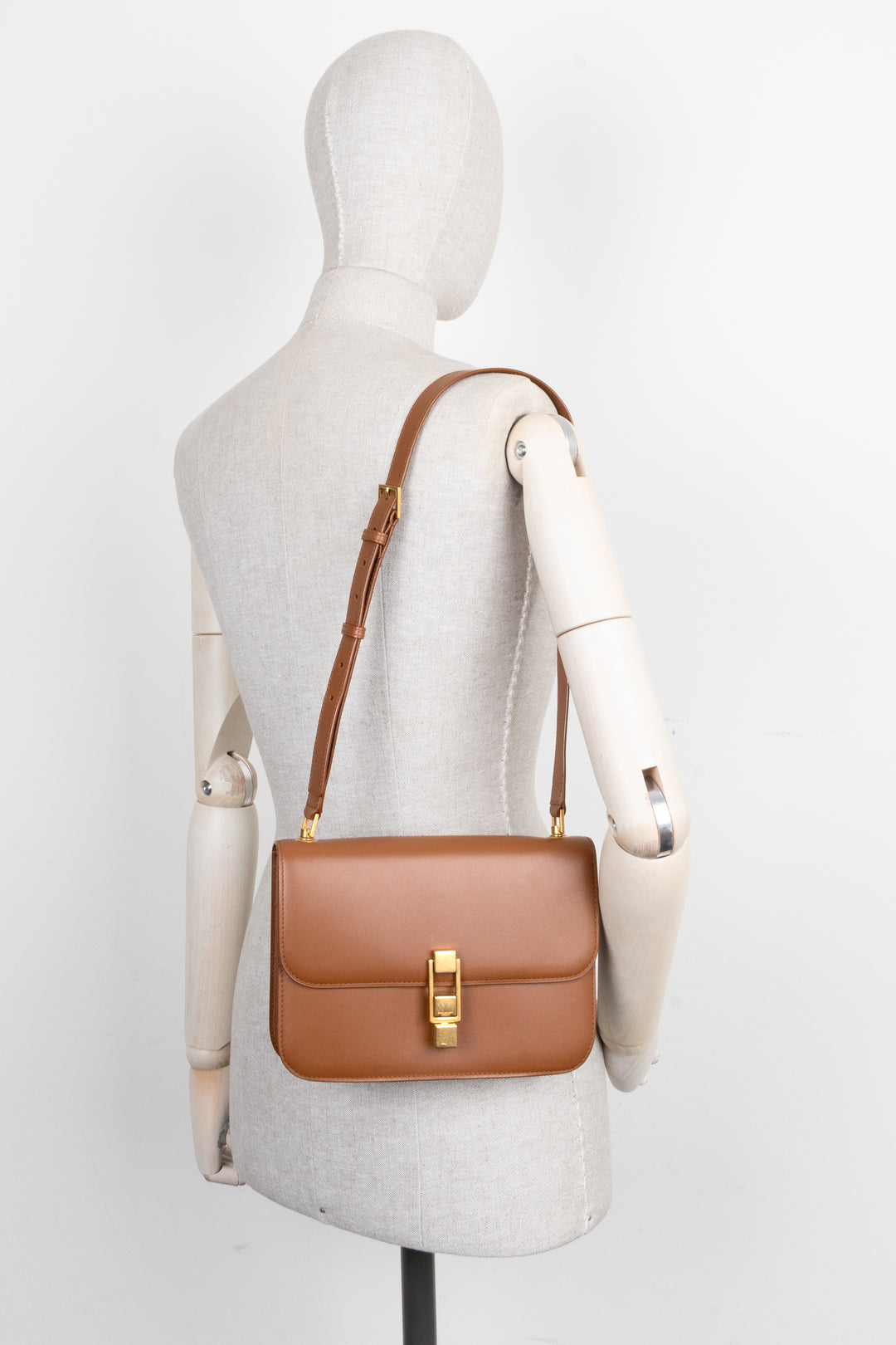 SAINT LAURENT Sac Le Carre Crossbody Bag Brown