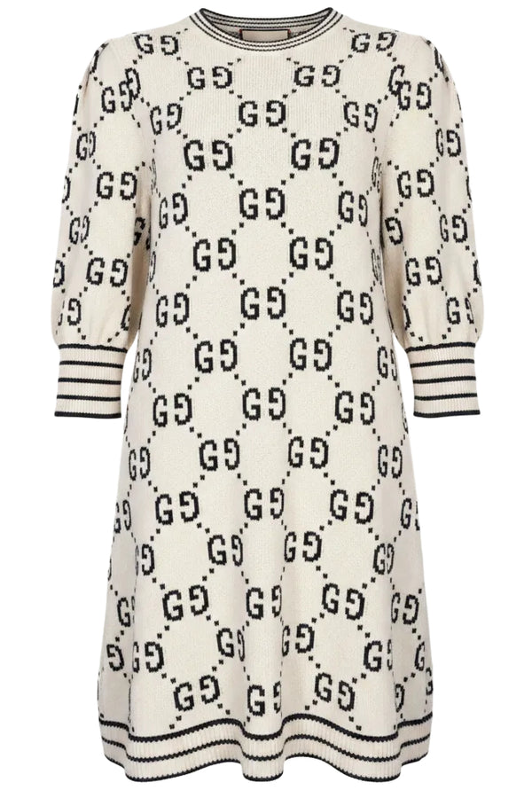 Robe en maille GUCCI GG Blanc Noir