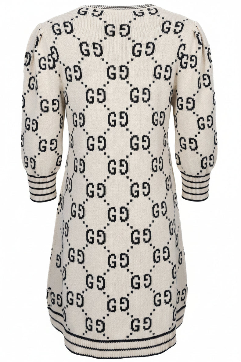 Robe en maille GUCCI GG Blanc Noir