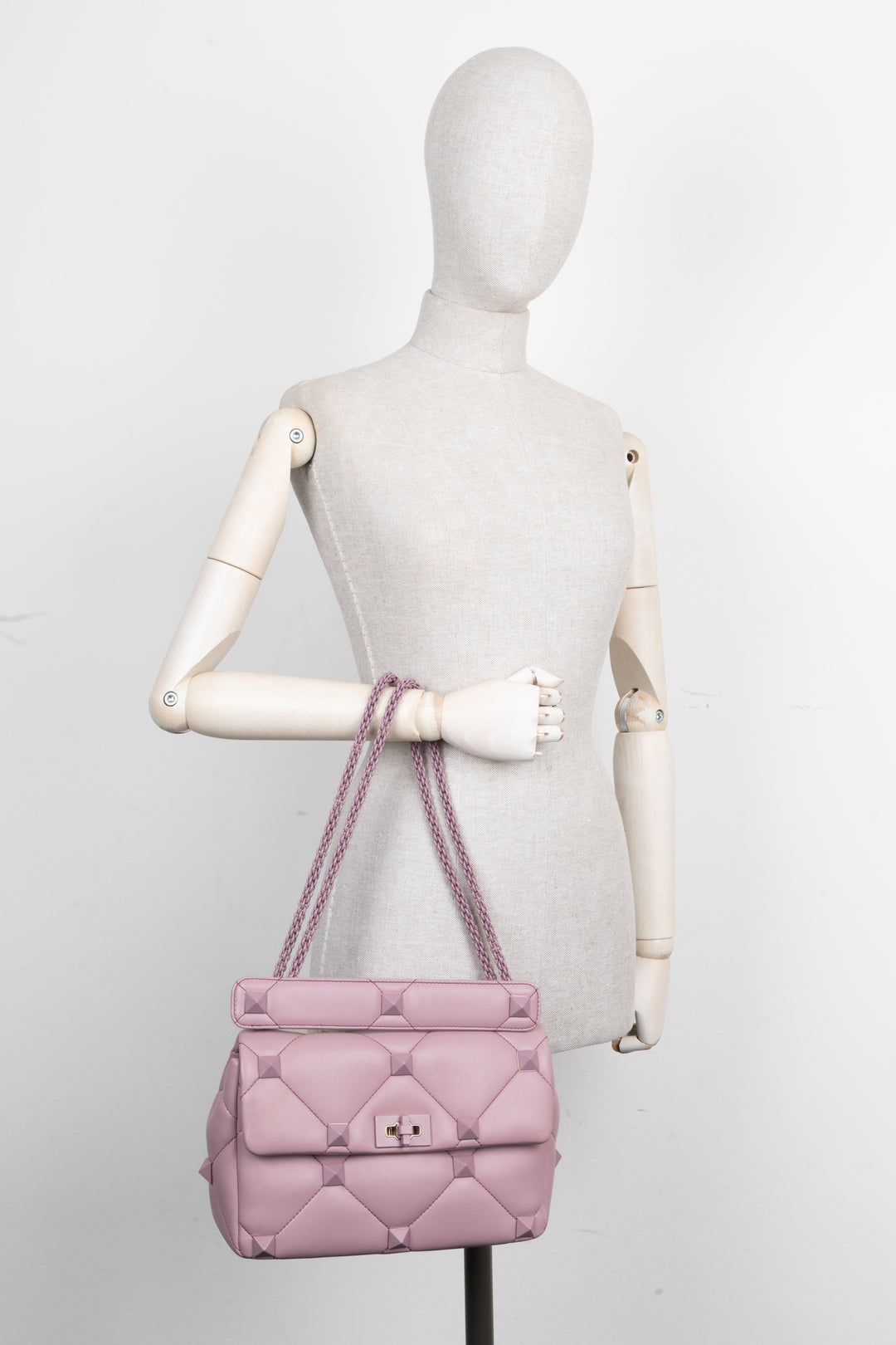 VALENTINO Roman Stud Top Handle Bag Purple