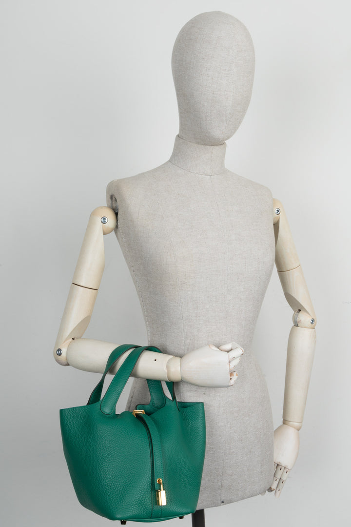 HERMÈS Sac Picotin Lock 18 Clémence Vert Vertigo