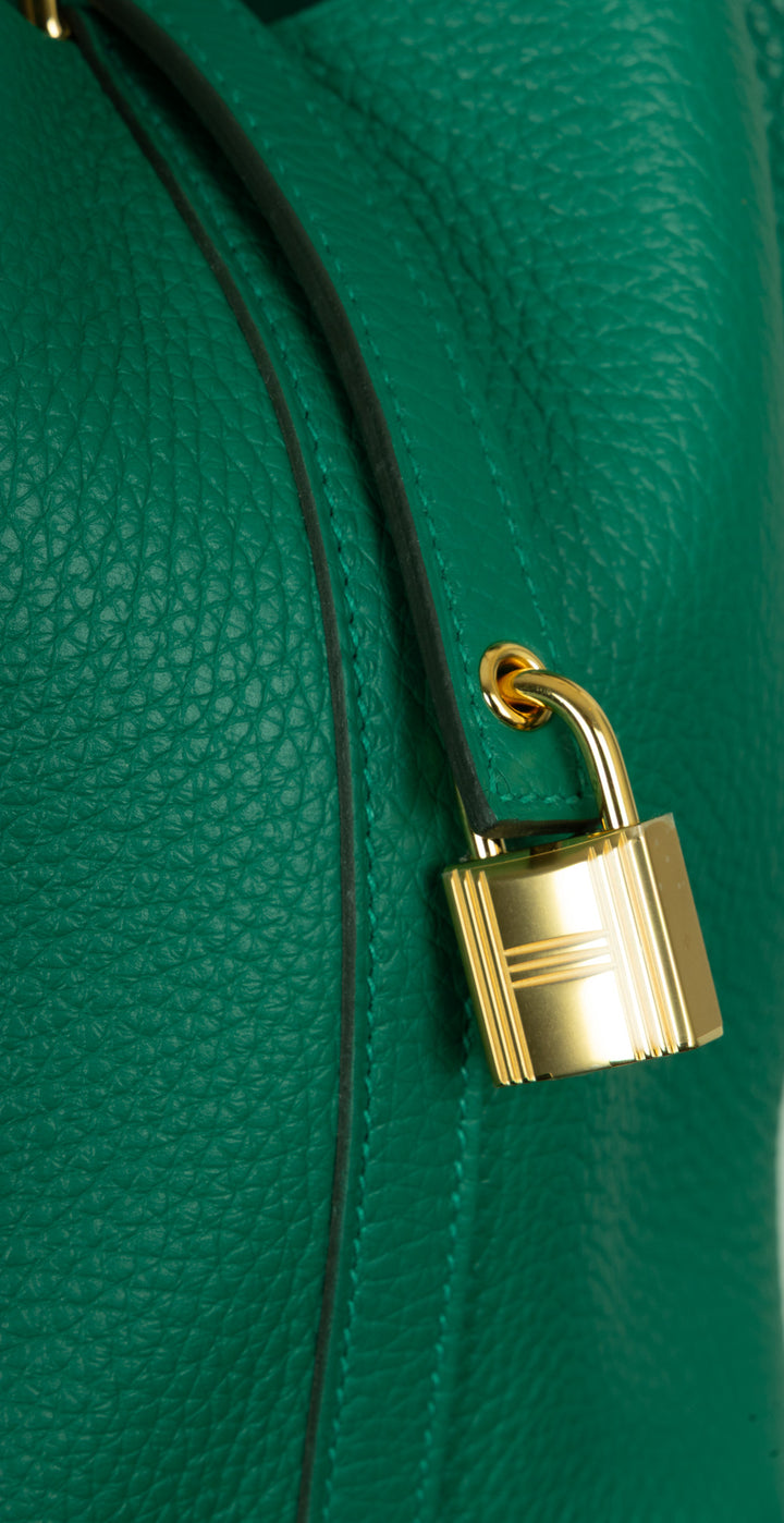 HERMÈS Sac Picotin Lock 18 Clémence Vert Vertigo