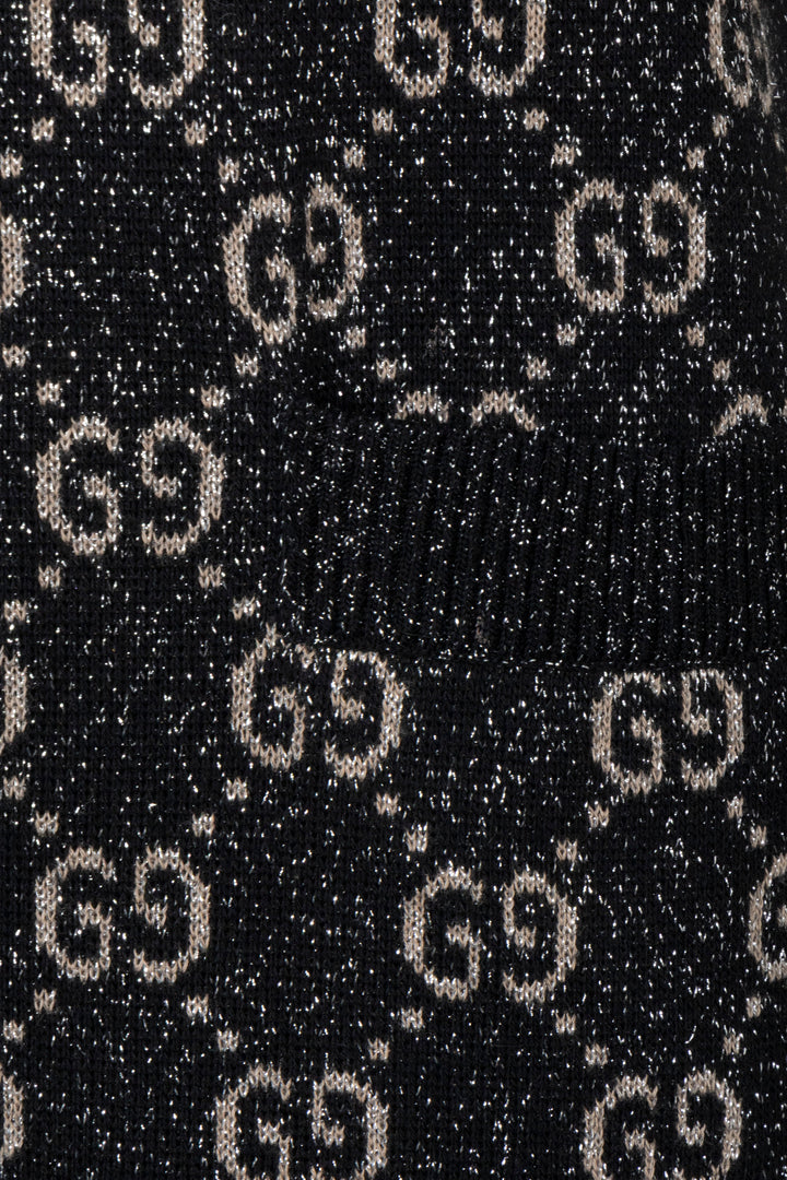 GUCCI GG Polo Dress Knit Lurex Black