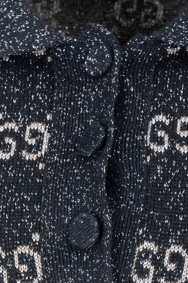 GUCCI GG Polo Dress Knit Lurex Black