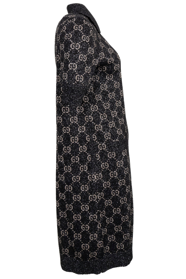GUCCI GG Polo Dress Knit Lurex Black