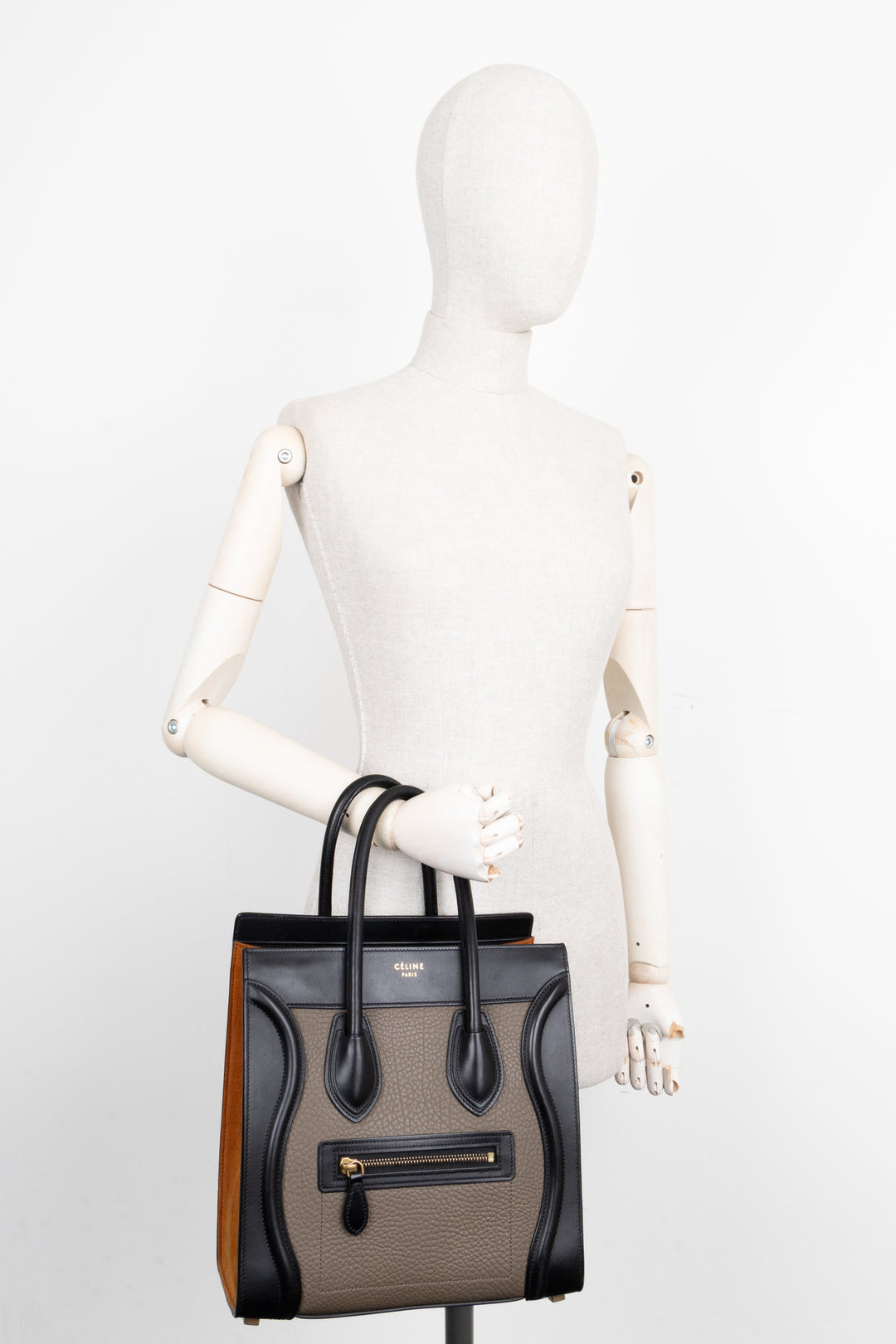 CÉLINE Luggage Tricolor Micro Grey Yellow