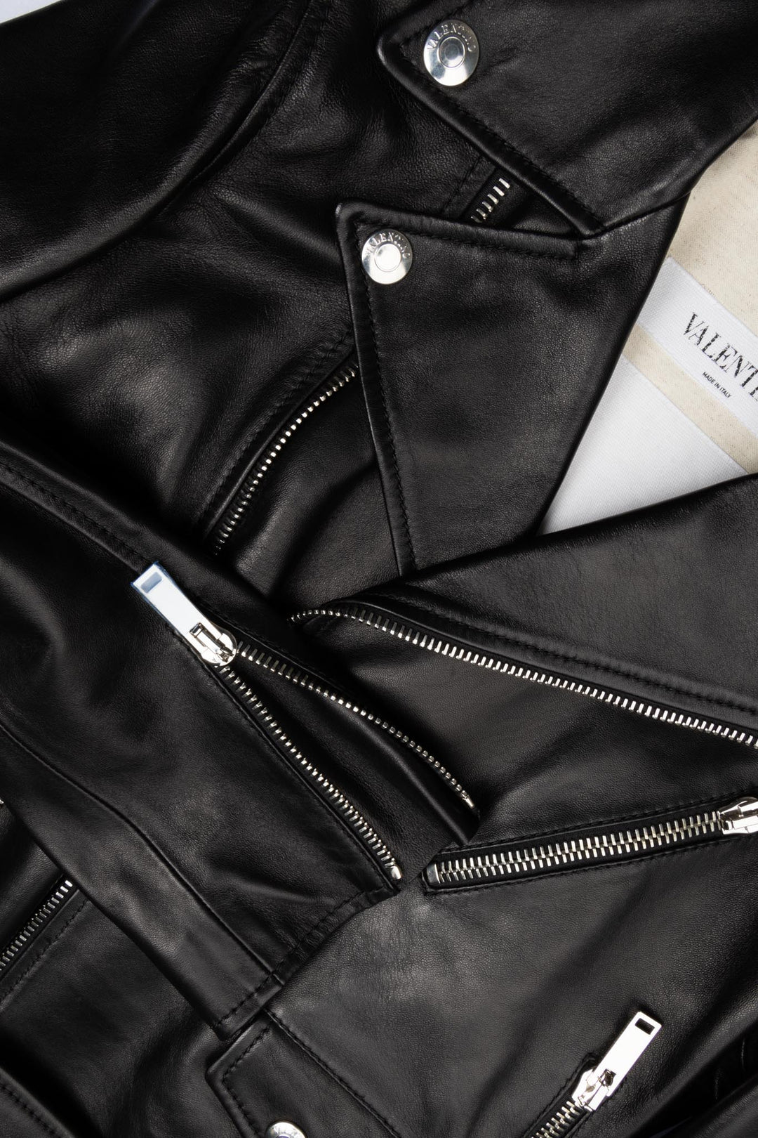 VALENTINO Biker Jacket Leather Black