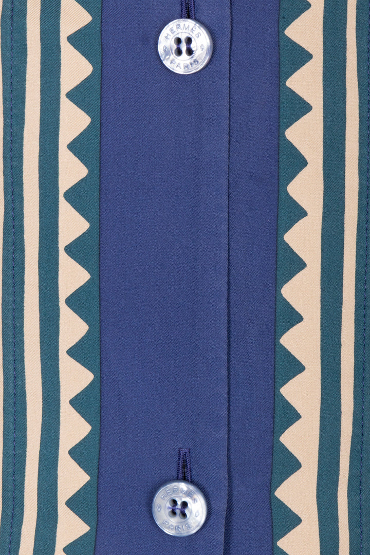 HERMÈS Fantaisie Etriers Shirt and Short Set Silk