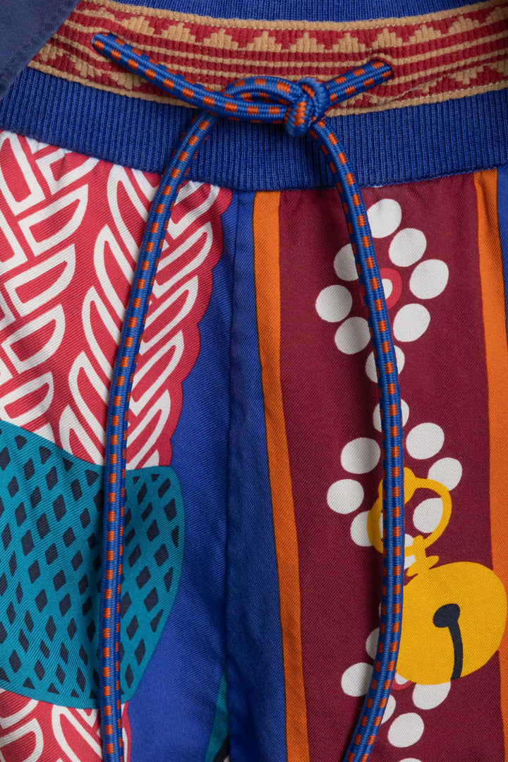HERMÈS Fantaisie Etriers Shirt and Short Set Silk