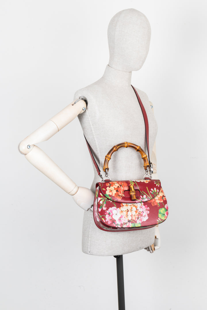 GUCCI Bamboo 1947 Top Handle Bag Floral