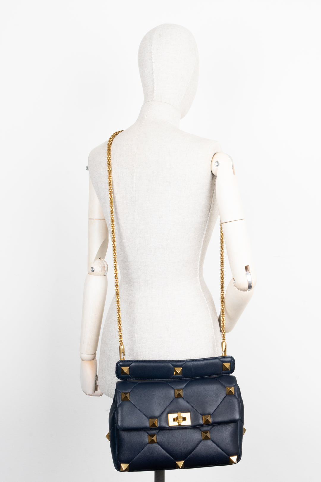 VALENTINO Roman Stud Top Handle Bag Blue