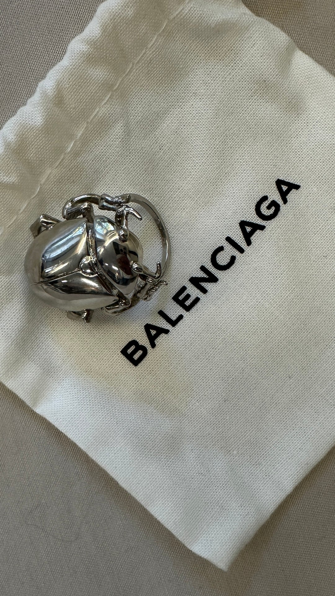 BALENCIAGA Bug Ring Silver