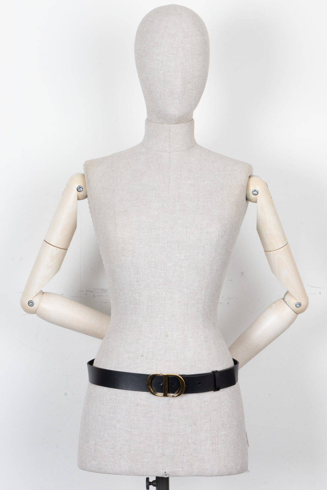 CHRISTIAN DIOR CD Ceinture Cuir Noir