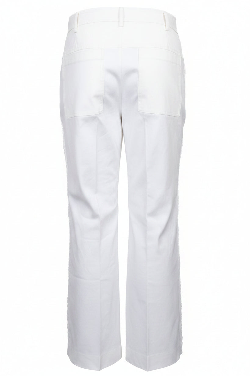 HERMÈS Pantalon Cropped Coton Blanc