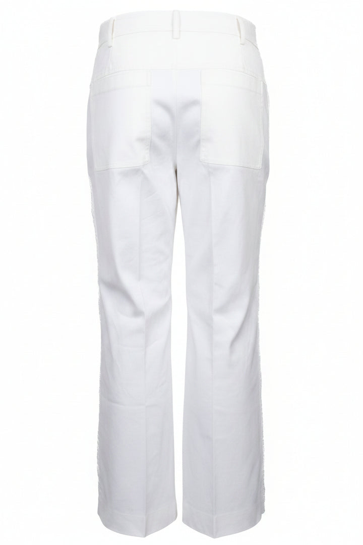 HERMÈS Pantalon Cropped Coton Blanc
