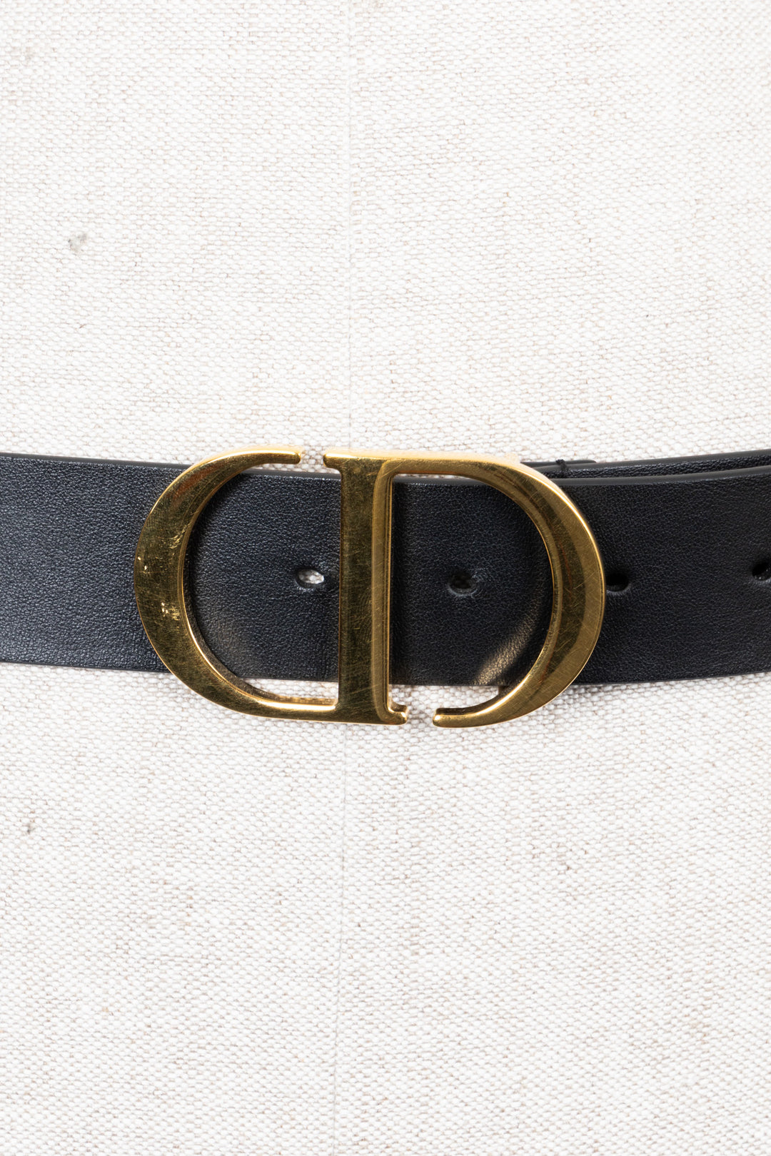 CHRISTIAN DIOR CD Ceinture Cuir Noir
