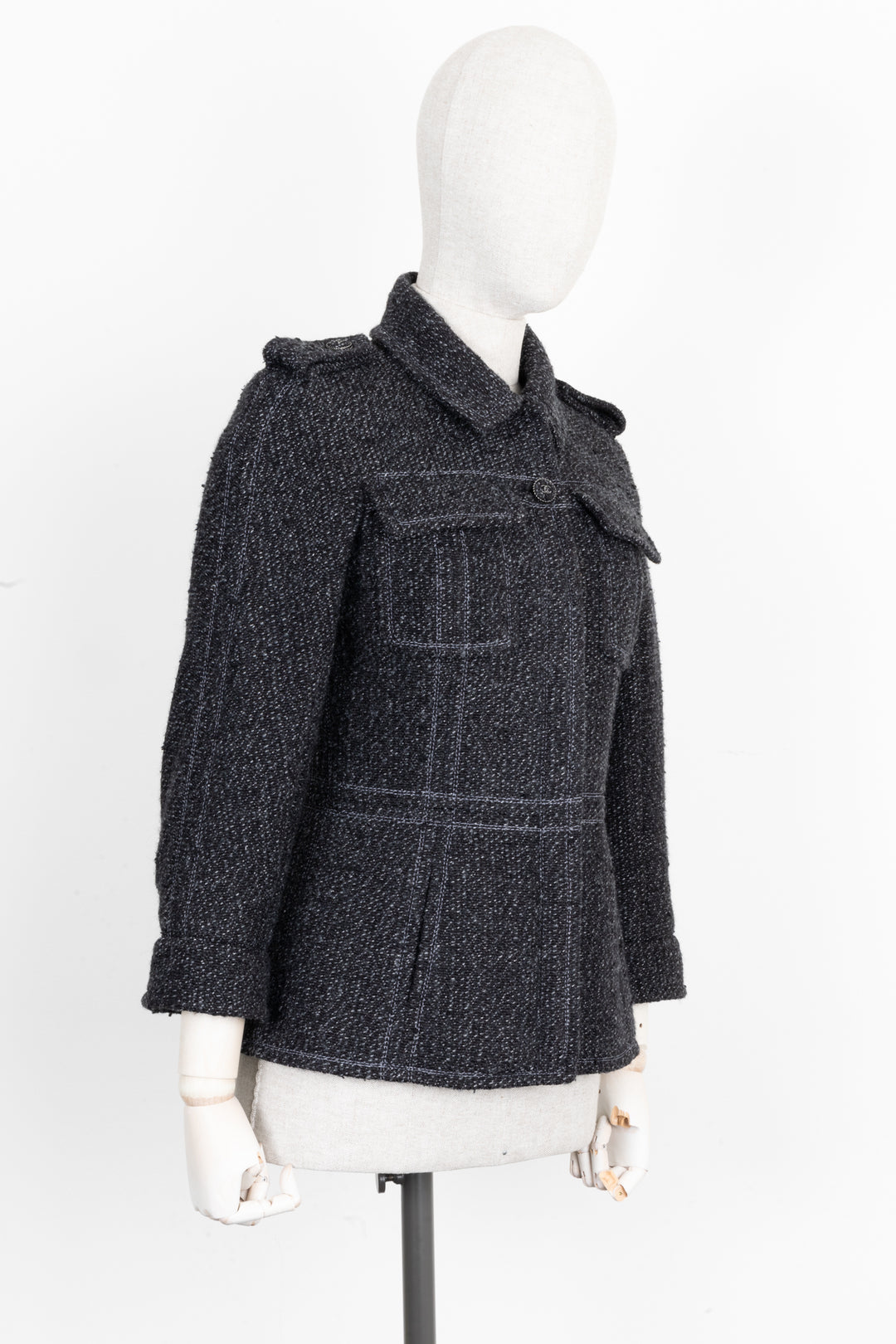 CHANEL 2013 Tweed Jacket Charcoal