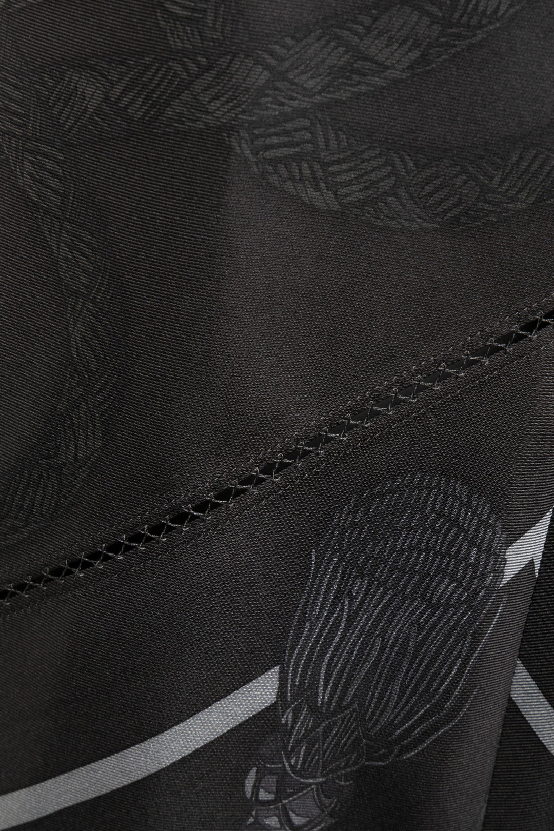 HERMÈS Midi Skirt Palefroi Remix Silk Black Grey
