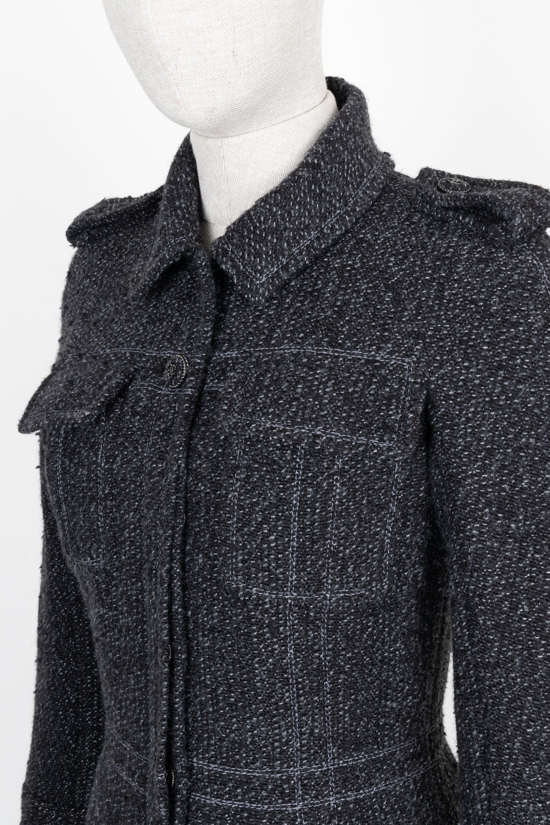 CHANEL 2013 Tweed Jacket Charcoal