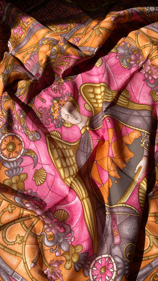 HERMÈS 90 Lumières de Paris Scarf Pink