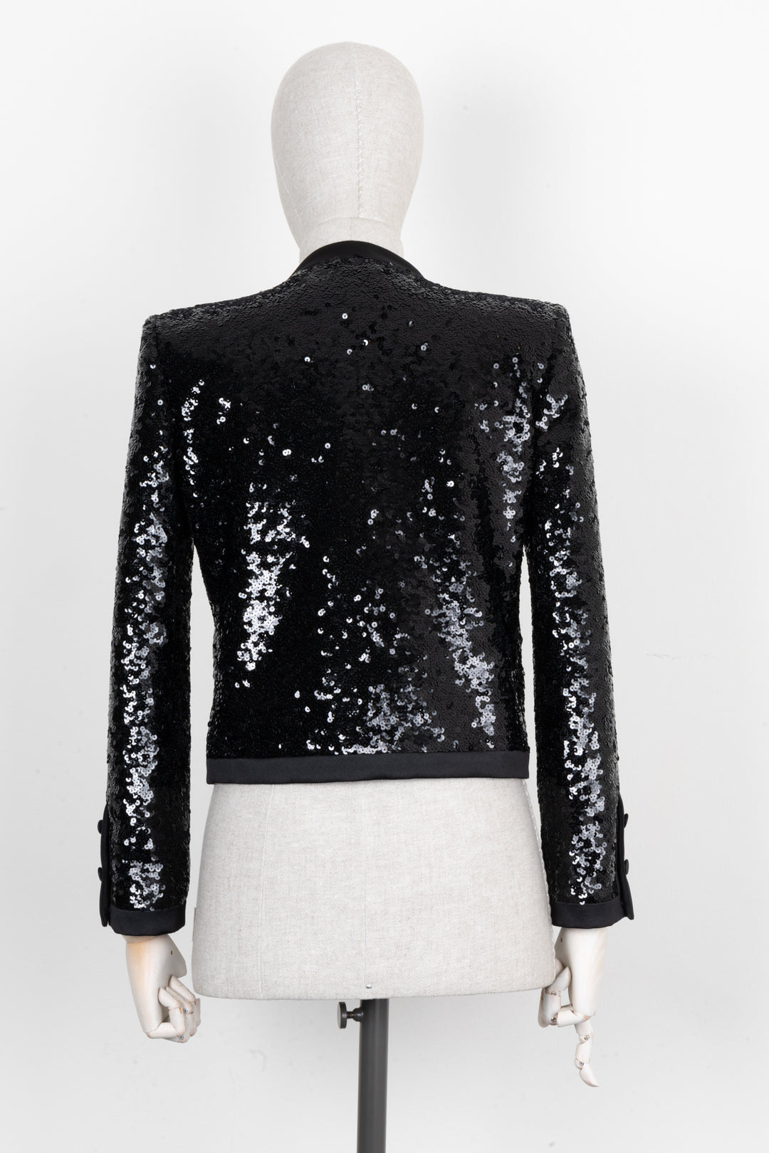 SAINT LAURENT Sequin Blazer Jacket Black