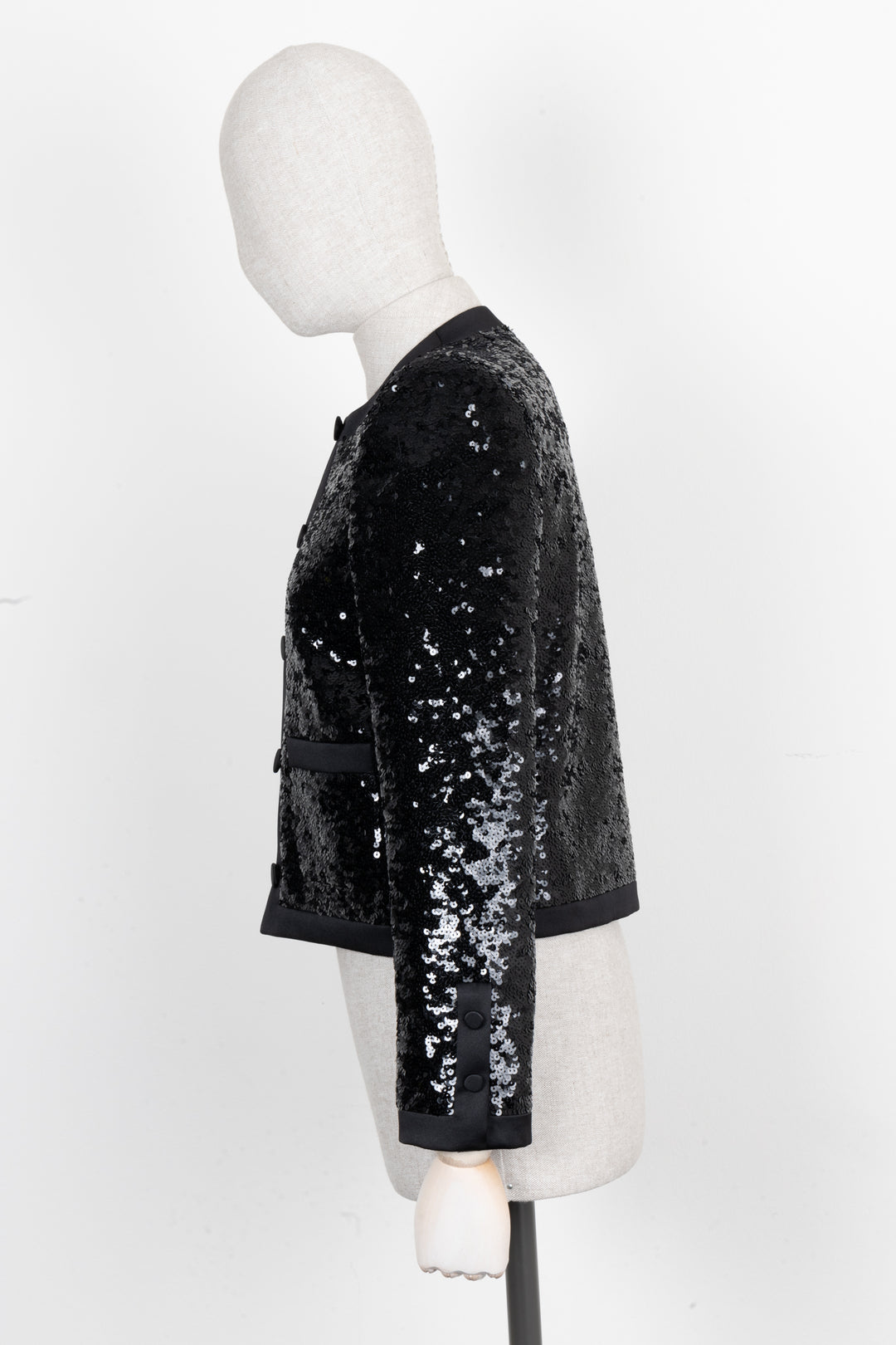 SAINT LAURENT Sequin Blazer Jacket Black