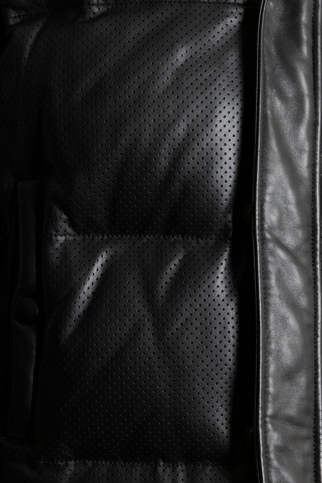 SAINT LAURENT 2020 Laser Cut Hooded Down Jacket Leather Black