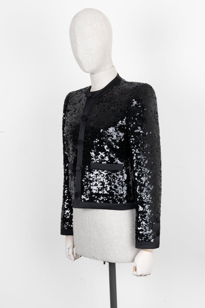 SAINT LAURENT Sequin Blazer Jacket Black