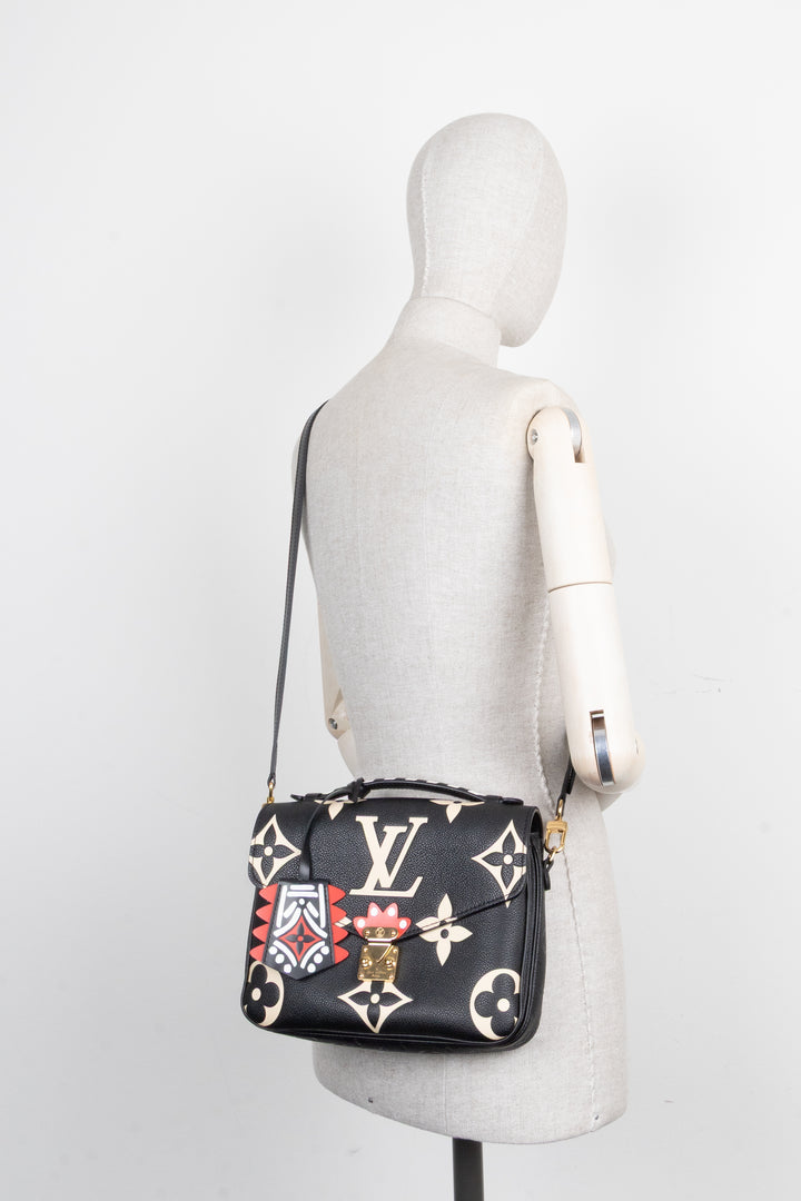 LOUIS VUITTON Empreinte MNG Giant Crafty Metis Pochette Bag Black