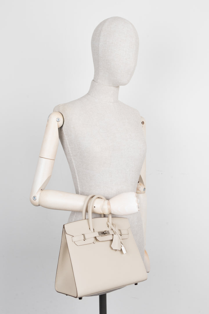HERMÈS Birkin 25 Sellier Epsom Craie