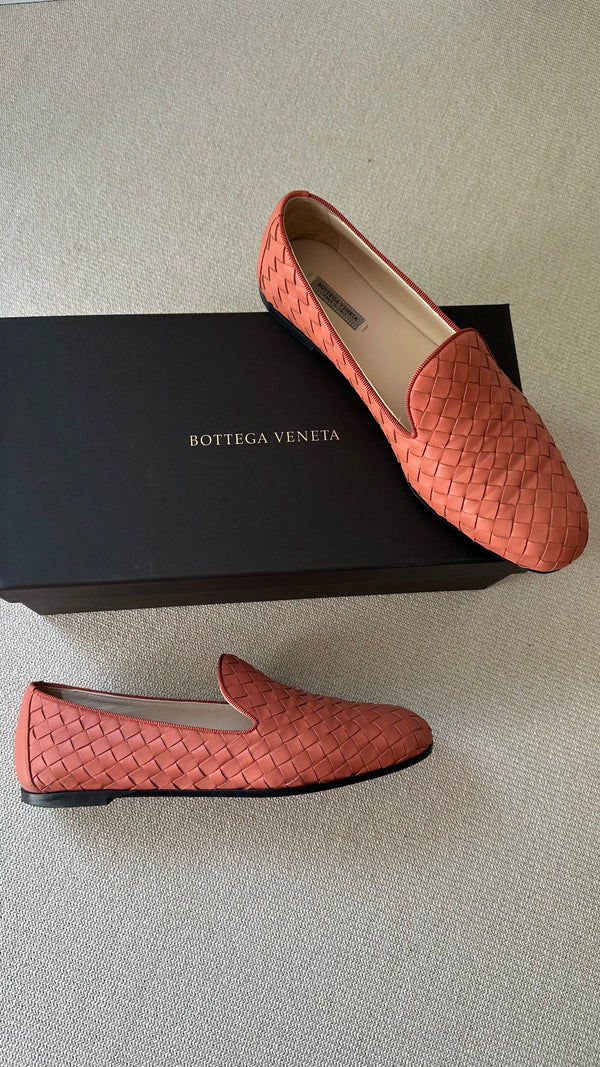 BOTTEGA VENETA Flats Intrecciato Peach