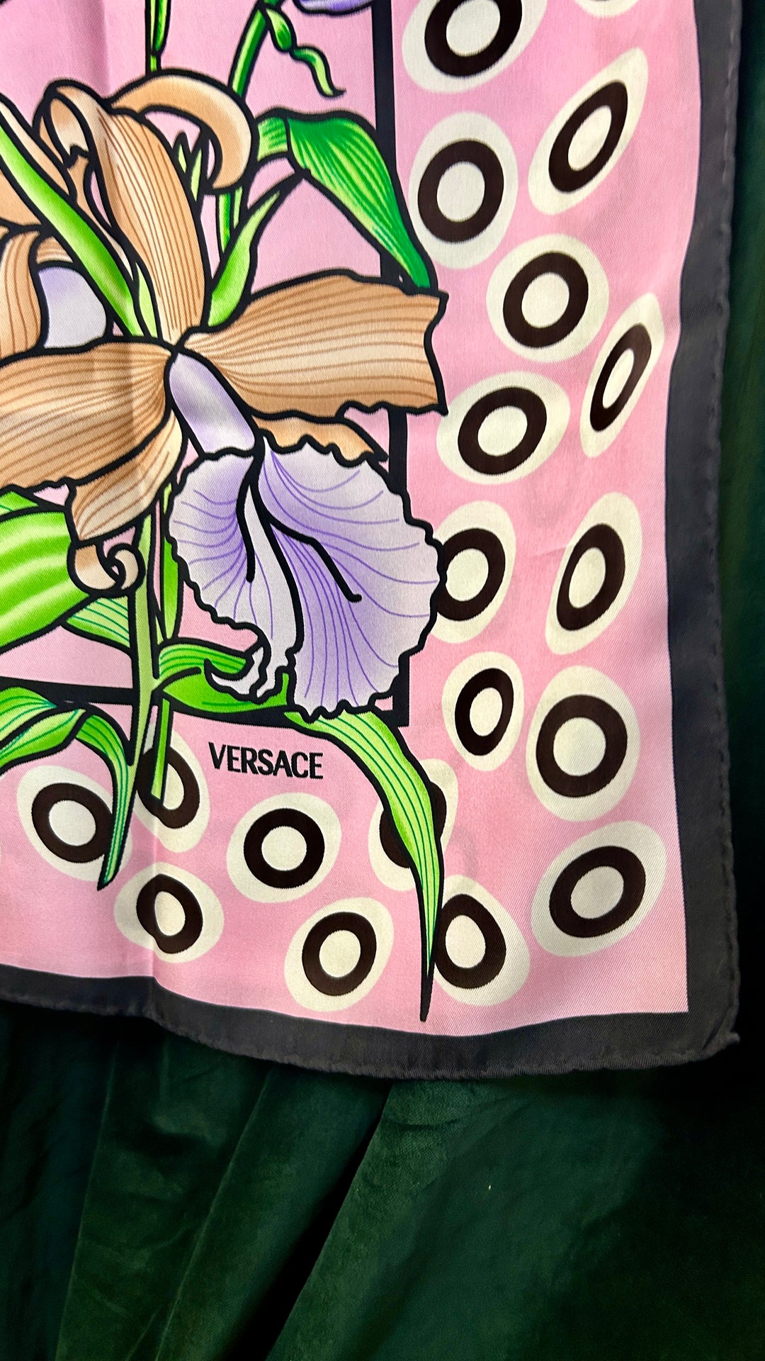 VERSACE Floral Carré 90 Pink Brown
