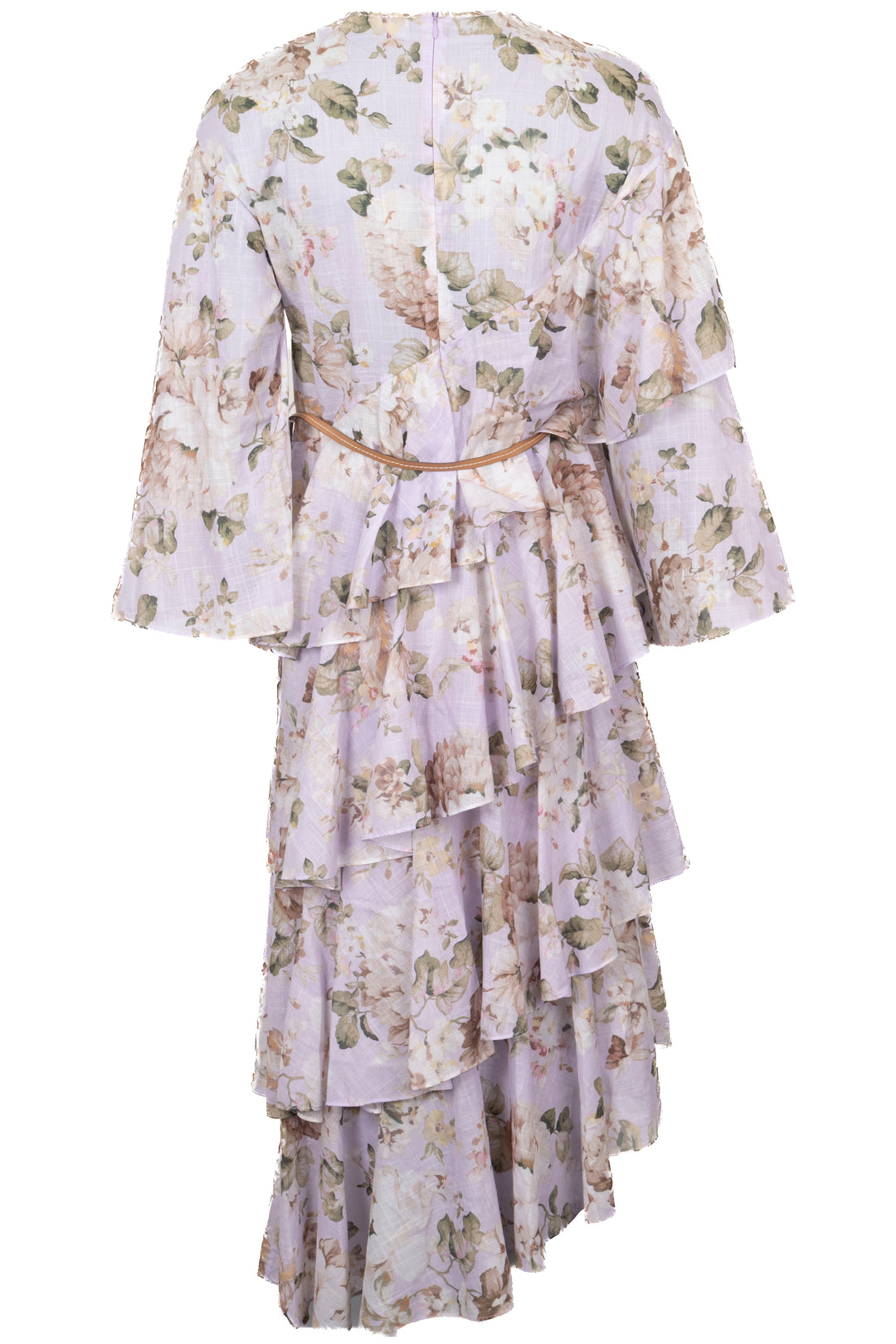 ZIMMERMANN Asymmetric Floral Print Dress Lilac
