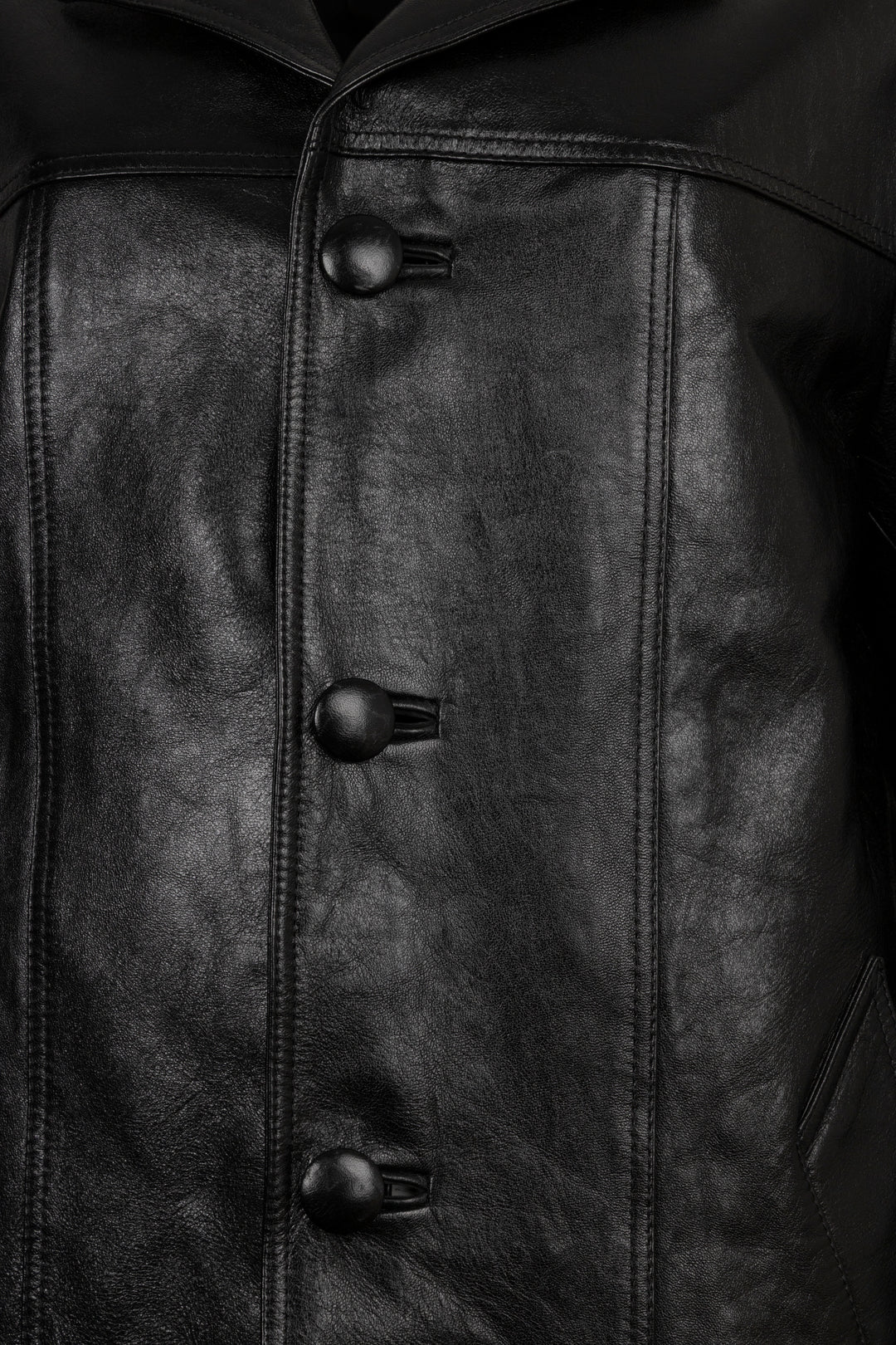CELINE Short Coat Leather Black