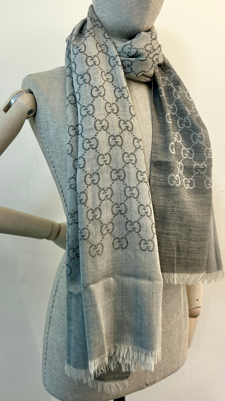 GUCCI Supreme GG Scarf Grey