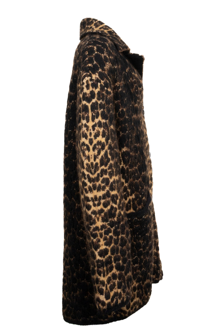 SAINT LAURENT 2020 Chunky Leopard Knit Coat