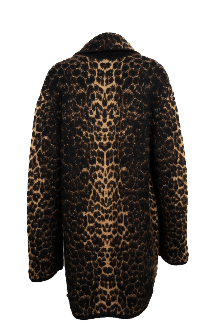 SAINT LAURENT 2020 Chunky Leopard Knit Coat