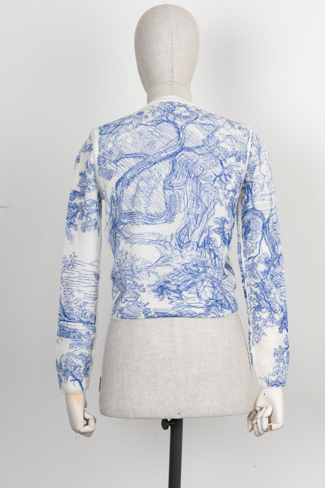 CHRISTIAN DIOR Toile De Jouy Knit Sweater Cashmere Blue