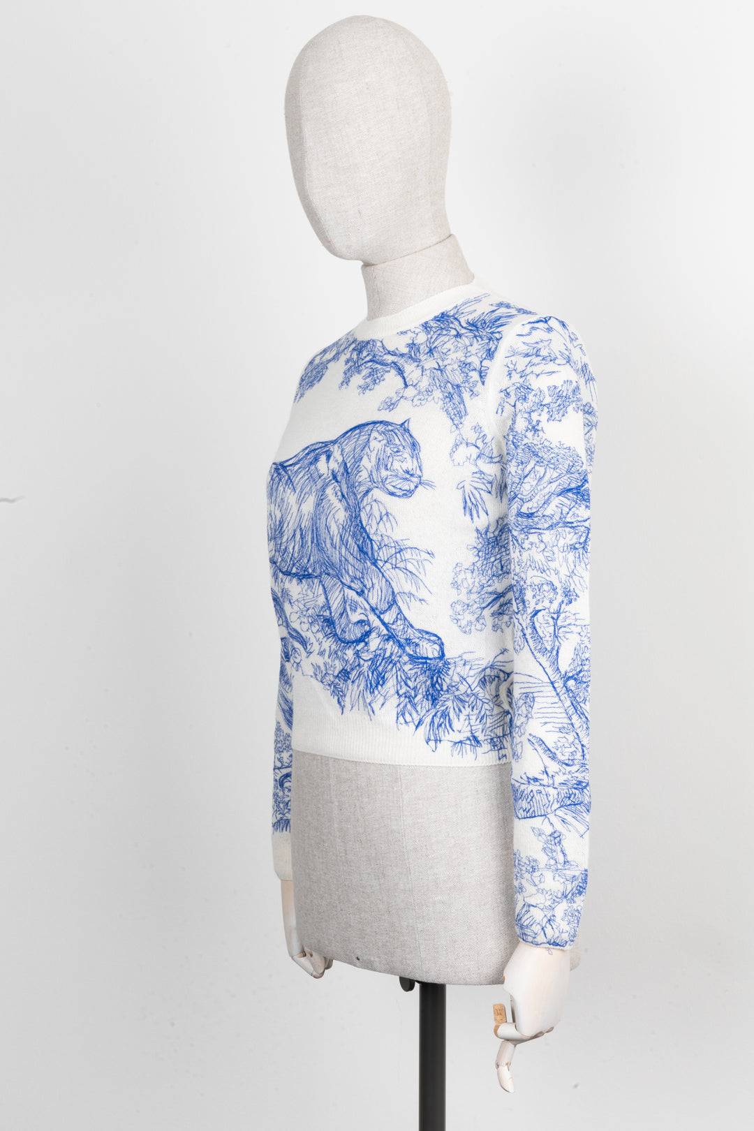 CHRISTIAN DIOR Toile De Jouy Knit Sweater Cashmere Blue