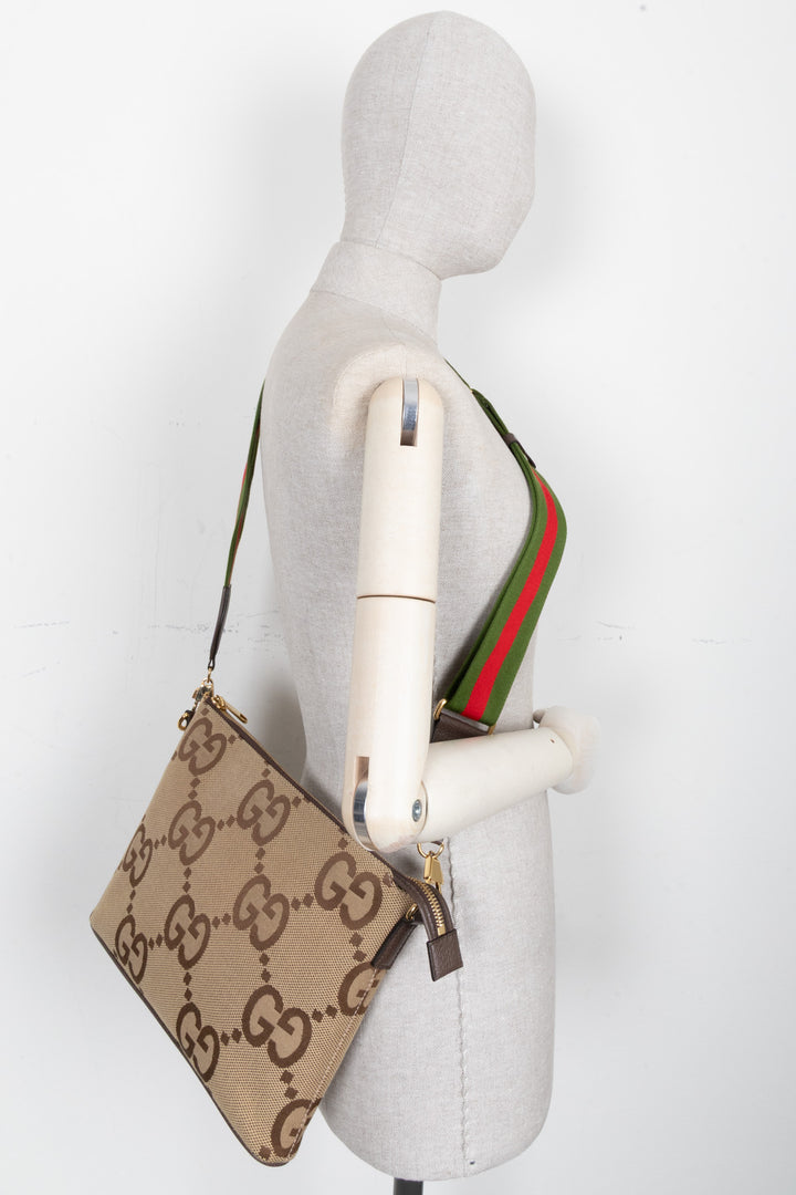 GUCCI Jumbo GG Messenger Bag Brown