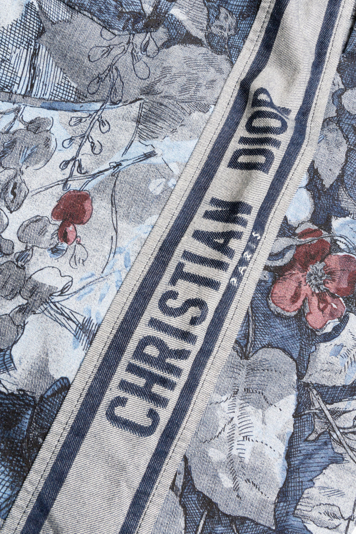 CHRISTIAN DIOR Pants Cotton Floral Print Blue