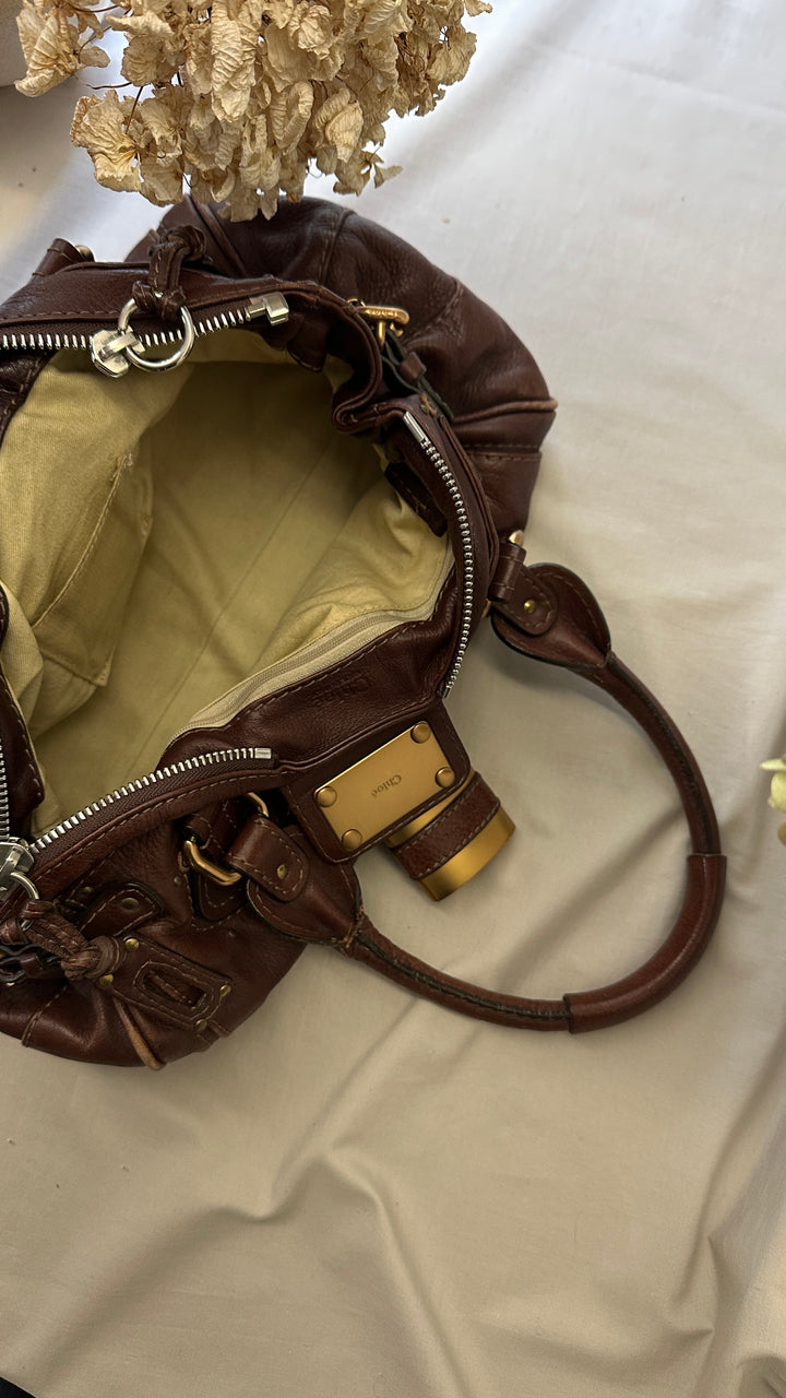 CHLOÉ Paddington Shoulder Bag Brown Leather