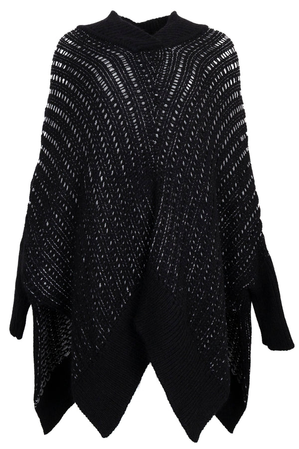 SAINT LAURENT 2019 Knit Poncho Black Silver